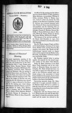 Sierra Club Bulletin 1942 Vol 27 No 3 June thumbnail